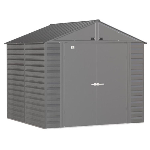 Arrow Select 8' x 8' Steel Storage Shed - Charcoal