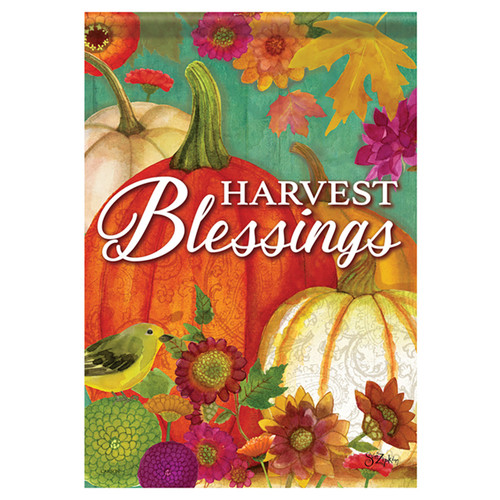 Carson Fall Garden Flag - Pumpkin Harvest Blessings - 12.5in x 18in