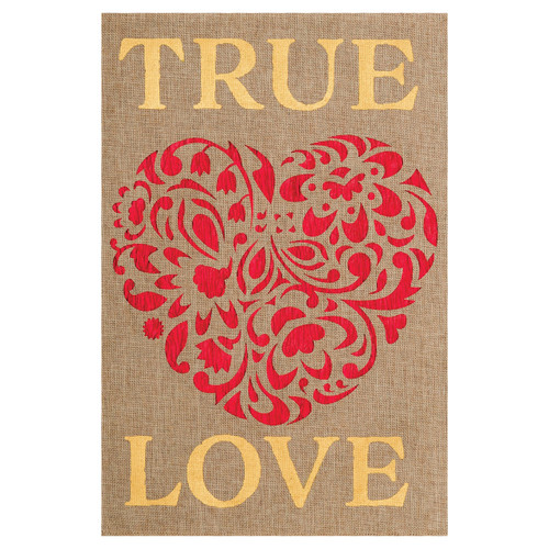 Valentine's Day Garden Flag - True Love - 12in x 18in