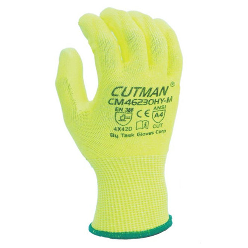 TASK 13G Hi-Vis Polyurethane Coated Gloves - MH8130HY - Single Pair