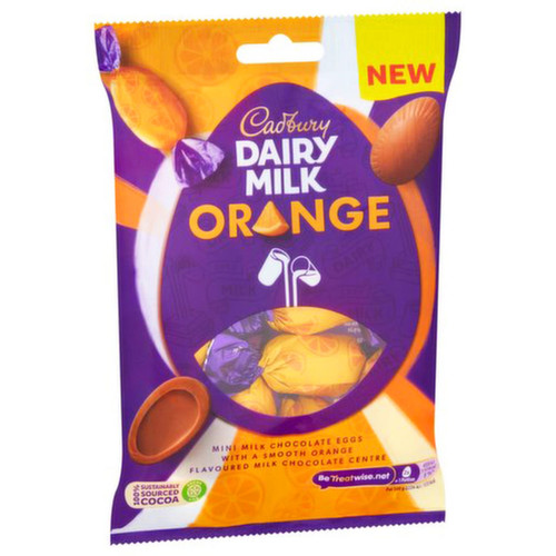 Cadbury Dairy Milk Orange Mini Filled Egg Bag - 2.53oz (72g)