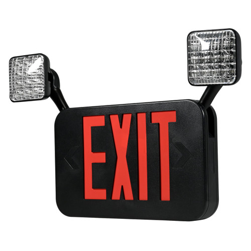 LED Exit Sign Emergency Light Combo with Red Letters