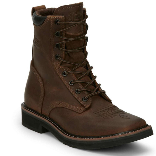 Justin Men's Pulley 8" Brown EH Soft Toe Boots - SE681