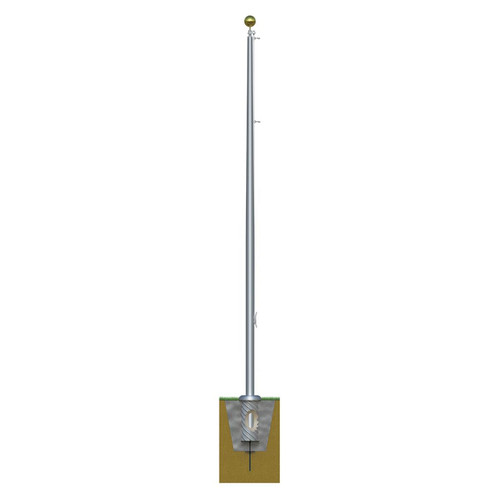 Xtreme External Single Revolving Series 60ft 3 Sections Commercial Flagpole - .375in Wall Thickness - 12in Butt Diameter
