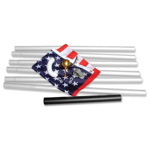 White 25ft Outdoor Flagpole - White