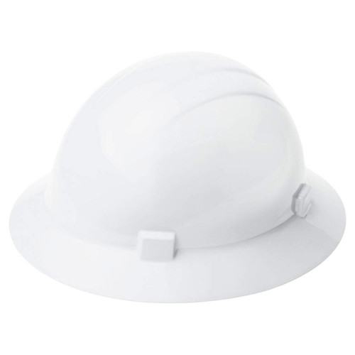 White Americana Full Brim Hard Hat with 4-Point Mega Ratchet Suspension