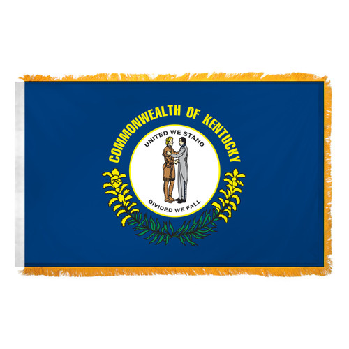 Kentucky 4X6ft Nylon Flag with Indoor Pole Hem and Fringe