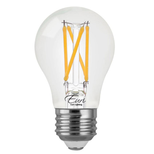 CASE OF 24 - LED A15 Filament Bulb - 4.5W - 40W Equiv. - 450 Lumens - Clear Glass - Euri Lighting (6 Packs of 4 Bulbs)