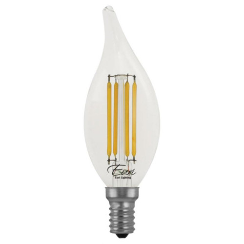 Case of 24 - LED BA10 Filament Bulb - 4.5W - 60W Equiv. - Dimmable - Clear Glass - Bent Tip - Euri Lighting (6 Packs of 4 Bulbs)