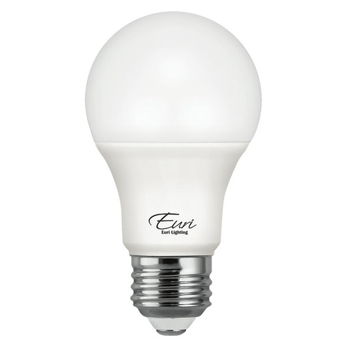 CASE OF 24 - A19 Bulbs - 9W - 800 Lumens - Euri Lighting (6 Packs of 4 Bulbs)