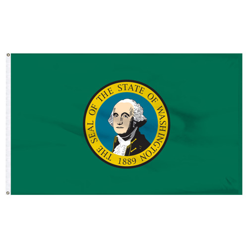 Washington State flag 4 x 6 feet nylon -Indoor: Add Pole Hem & Fringe