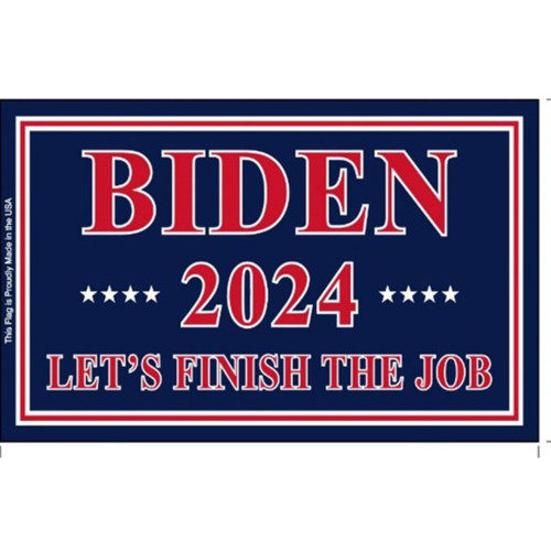 2ft x 3ft Nyl-Glo Biden 2024 Let's Finish The Job Flag - US Made