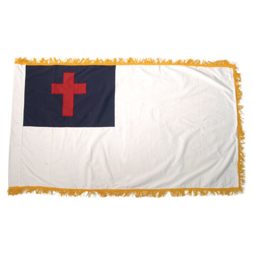 Christian Flag 3ft x 5ft Indoor with Fringe-Cotton