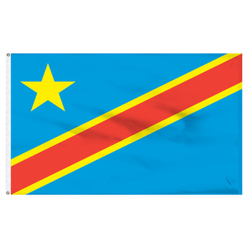 Congo Dem Rep 4ft x 6ft Nylon Flag Outdoor: No Addition