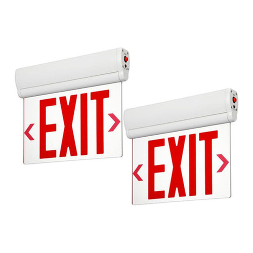 Case of 2 - LED H3 Edge Lit Exit Sign - Red Text - 90-Minute Emergency Runtime -  Beyond LED Technology