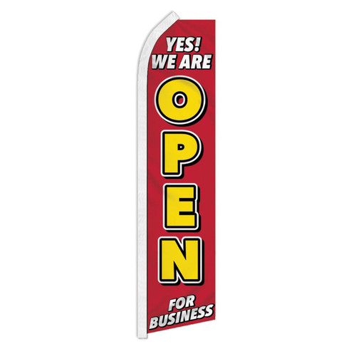 Yes We Are Open Swooper Flag