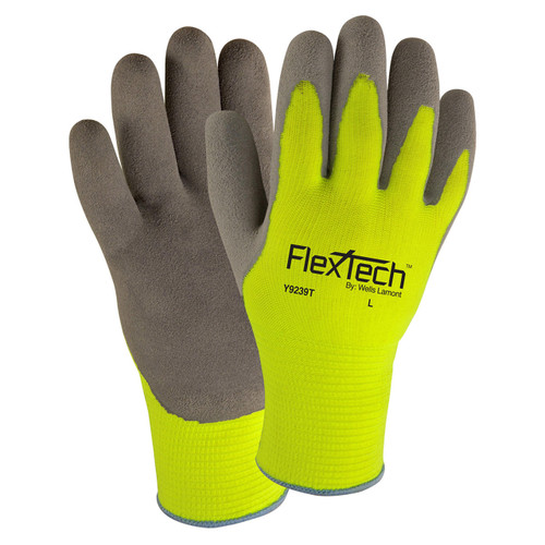 Wells Lamont Y9239T FlexTech Hi-Visibility Thermal-Lined Nitrile Palm Gloves