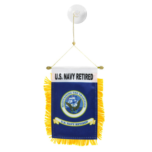 U.S. Navy Retired Mini Window Banner