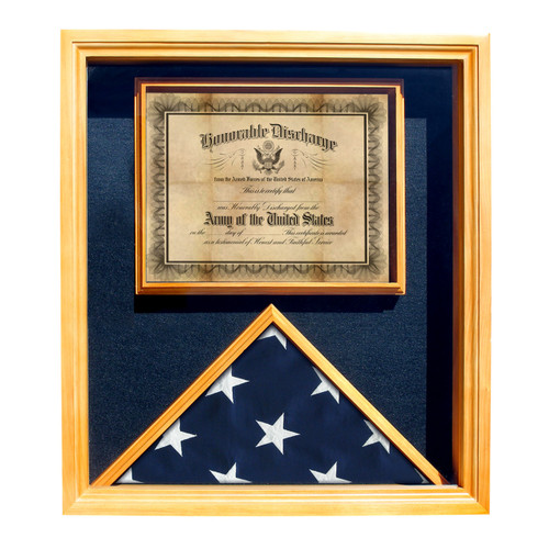 Kennedy Oak Flag and Certificate Display Case for 3' x 5' Flag