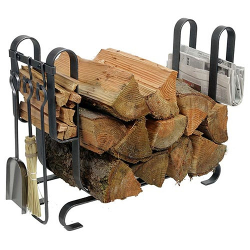 Large Modern Log Rack with Tools