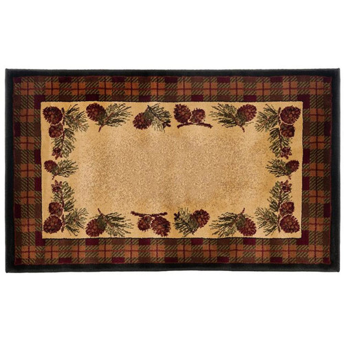 50" High Country Pine Cones Rectangle Hearth Rug