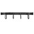 Measures 18" Long Wall Bracket with 4 Hooks-Black