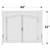 Diagram with measurements for Pilgrim Forged Iron Arched Door Screen - Black