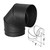 8'' DuraBlack 90 Degree Black Elbow