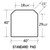 Diagram with measurements of hearth pad