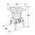 Diagram with measurements for Vogelzang Rancher Coal Burning Stove