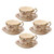 Snowman Porcelain Teacup and Saucer  - Set of 4