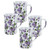 Gracie's Violets Bone China Trumpet Mug - 11oz - Set of 4