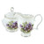 Purple Pansy Bone China - Sugar and Creamer Set