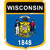 Wisconsin Flag Crest Downloadable Clip Art Image