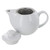 Teaz Cafe Teapot with Stainless Steel Infuser - 14oz - White