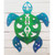 24" Decorative Metal Art - Tribal Turtle - Green and Blue