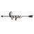 22" Decorative Metal Art - Hope Arrow in Black or White