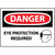 Danger Eye Protection Required, Graphic 10x14 Rigid Plastic Sign