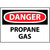 Danger Propane Gas, 3x5 Pressure Sensitive Vinyl Label, 5 Per Pack