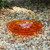 12-in. Birdbath Mandarin Orange Crackle Glass Bowl