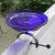 14-in. Cobalt Blue Crackle Glass Bowl Birdbath