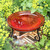 14-in. Mandarin Orange Crackle Glass Bowl Birdbath