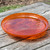 14-in. Mandarin Orange Crackle Glass Bowl Birdbath