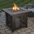 LP Gas Outdoor Fire Pit w/ 30" Slate Steel Mantel - Brown