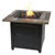 The Cayden - 30" Square Gas Outdoor Fire Table w/ Printed Cement Resin Mantel - Brown