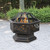 Oil Rubbed Bronze Wood Burning Outdoor Fire Bowl w/ Lattice Design