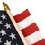 Super Tough 12"x18" US Stick Flag with 30"x3/8" Wood Staff - No Fray