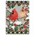 Carson Christmas Banner Flag - Cardinals in Holly - 28in x 40in