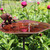 13" Antiqued Patina and Brass Bird Bath with Birds and Stake