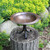 12.75" Classic Birdbath in Brass and Antique Copper with Tripod Stand